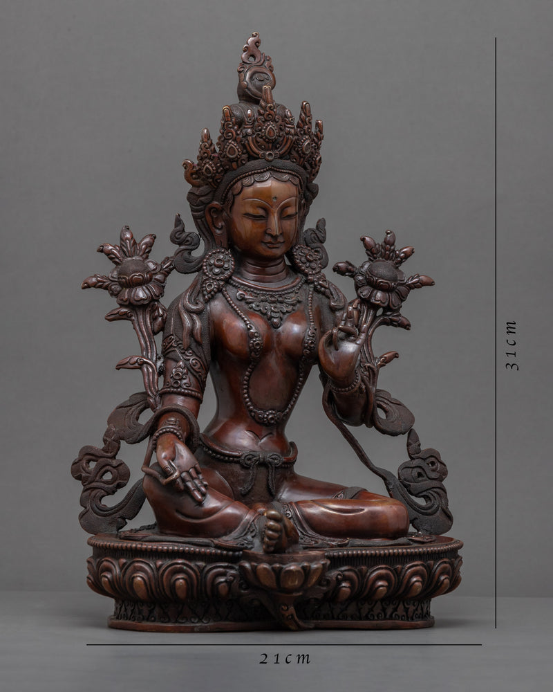 Goddess Green Tara Mantra Practice Statue | Traditional Tibetan Himalayan Art