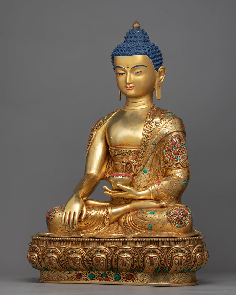 Big Buddha Gold-Gilded Statue | Tibetan Buddha Sculpture For Mindfulness