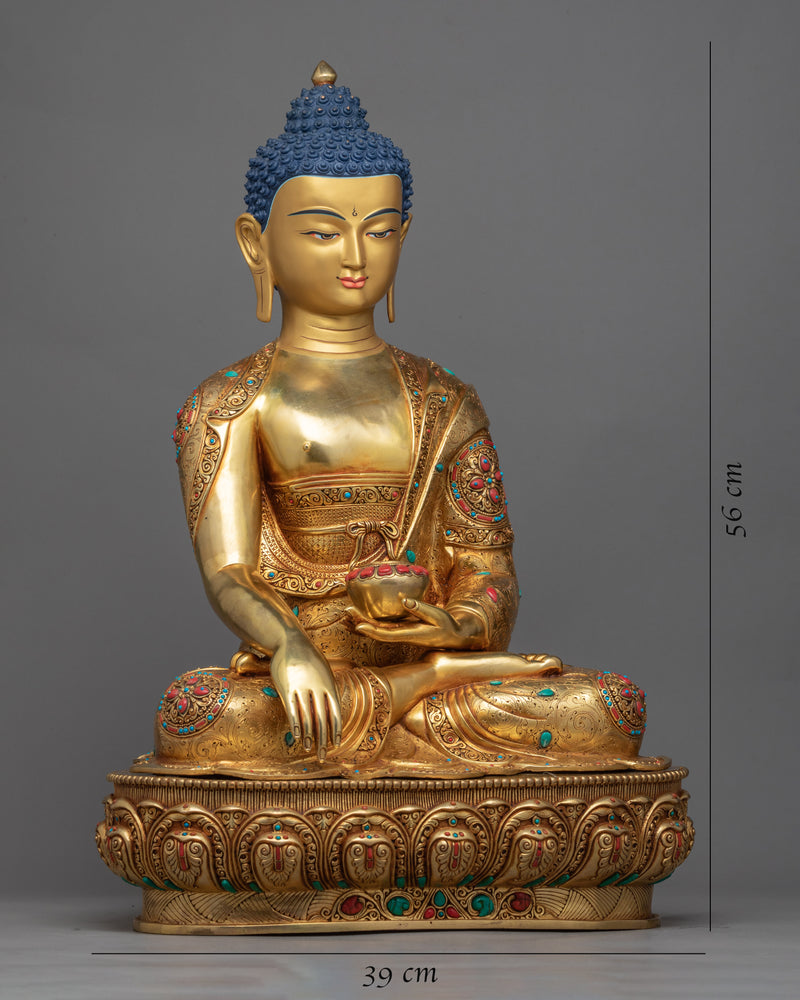 Big Buddha Gold-Gilded Statue | Tibetan Buddha Sculpture For Mindfulness