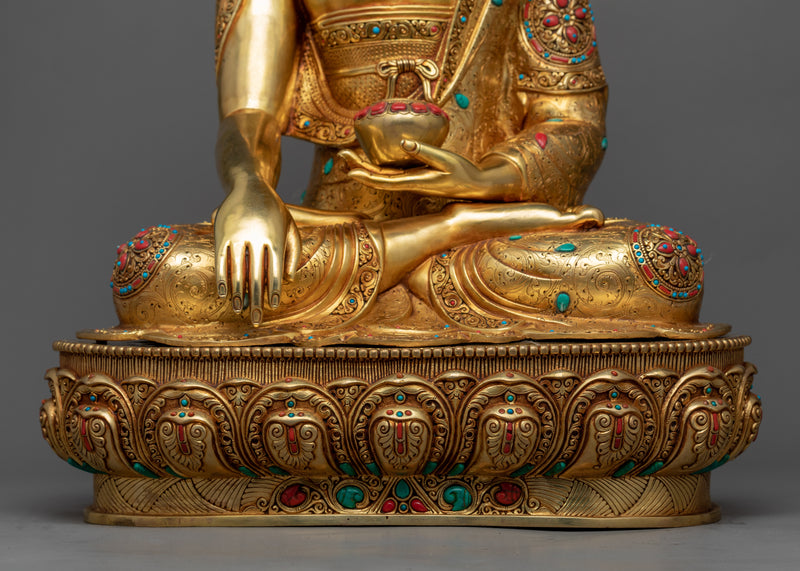 Big Buddha Gold-Gilded Statue | Tibetan Buddha Sculpture For Mindfulness