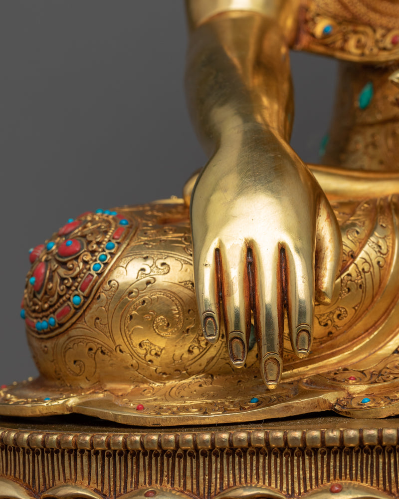 Big Buddha Gold-Gilded Statue | Tibetan Buddha Sculpture For Mindfulness