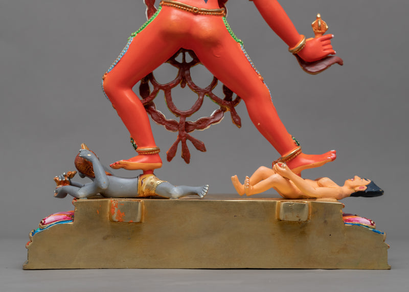 Gold Statue Of Dakini Vajrayogini Dance Posture | Traditional Himalayan Tibetan Dakini Art