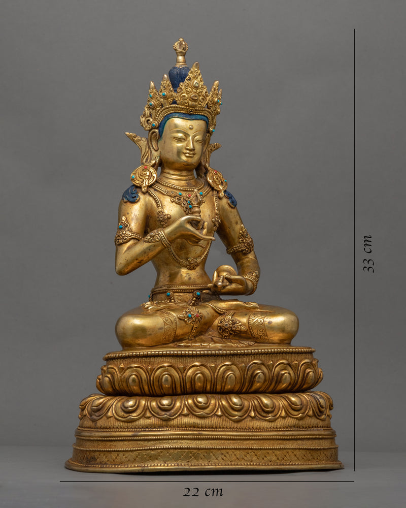 Antique Statue For Vajrasattva Mantra Benefits Practice | Traditional Buddhist Deity Sculpture