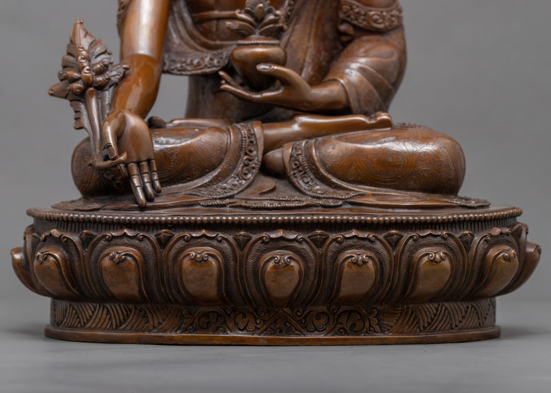 Medicine Buddha Altar For Tibetan Shrine | Oxidized Art-work of Himalayas