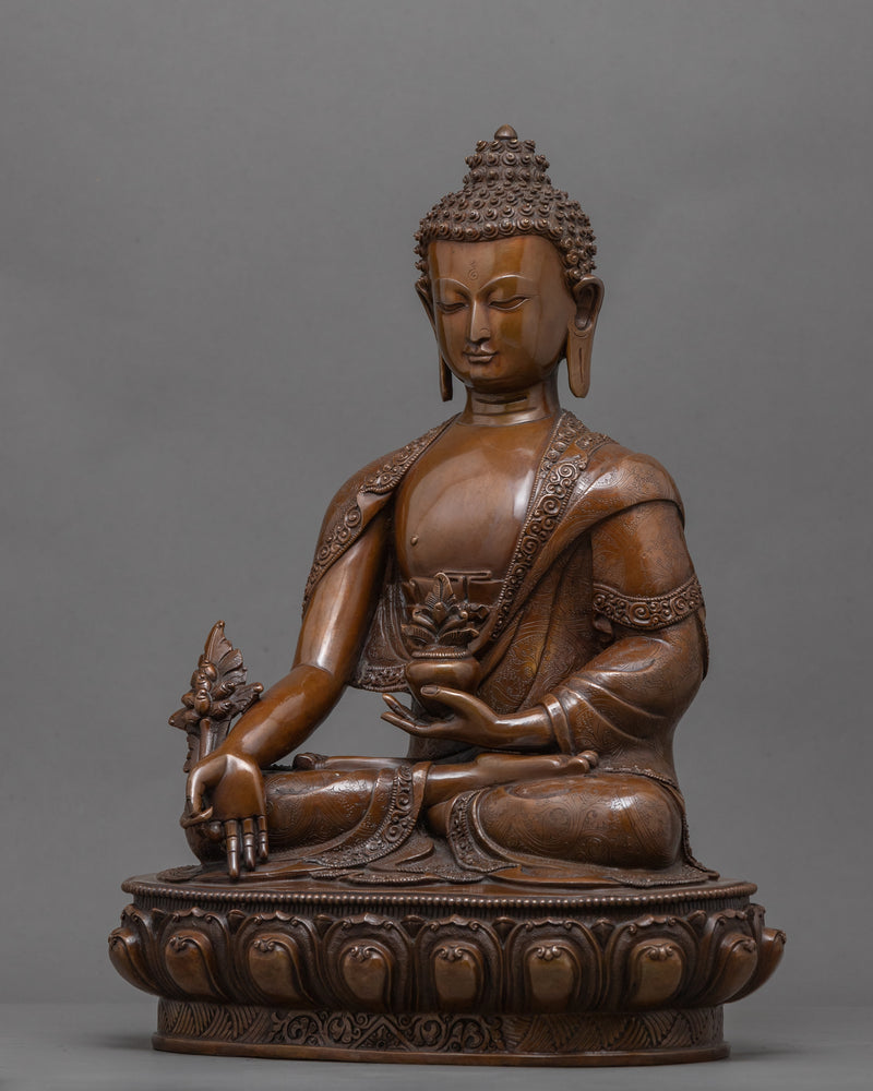 Medicine Buddha Altar For Tibetan Shrine | Oxidized Art-work of Himalayas