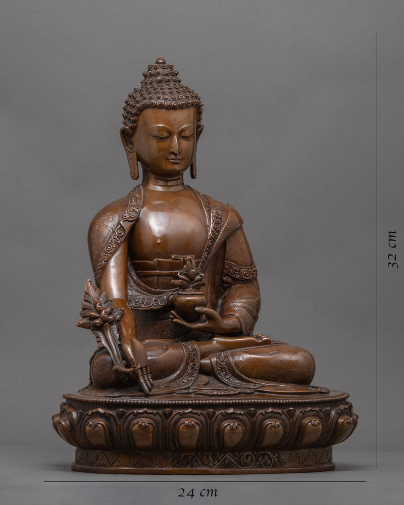 Medicine Buddha Altar For Tibetan Shrine | Oxidized Art-work of Himalayas