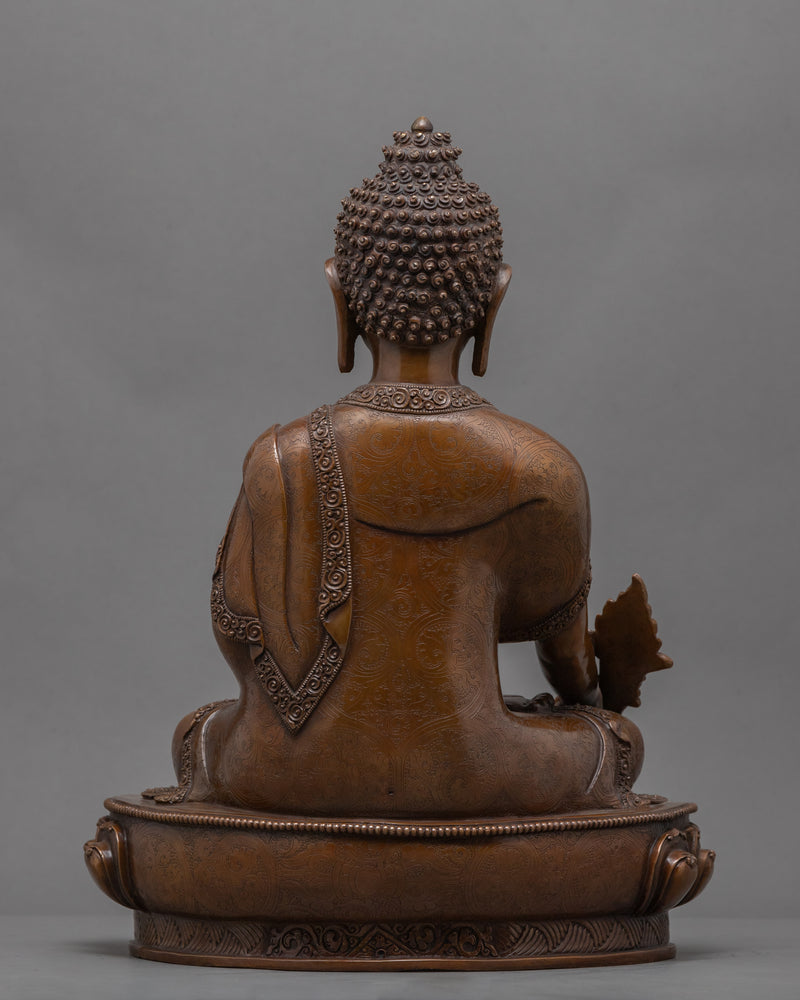 Medicine Buddha Altar For Tibetan Shrine | Oxidized Art-work of Himalayas