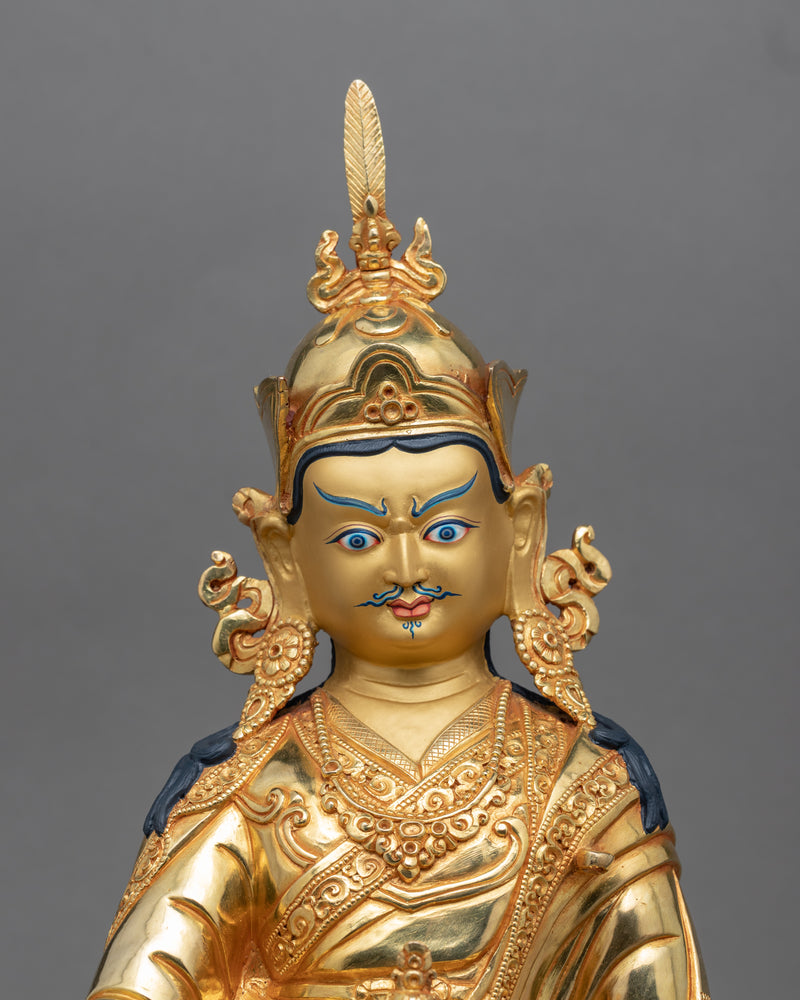 Guru Rinpoche Wish Fulfilling Prayer Statue | Hand-Carved Precious Guru Statue For Prayer