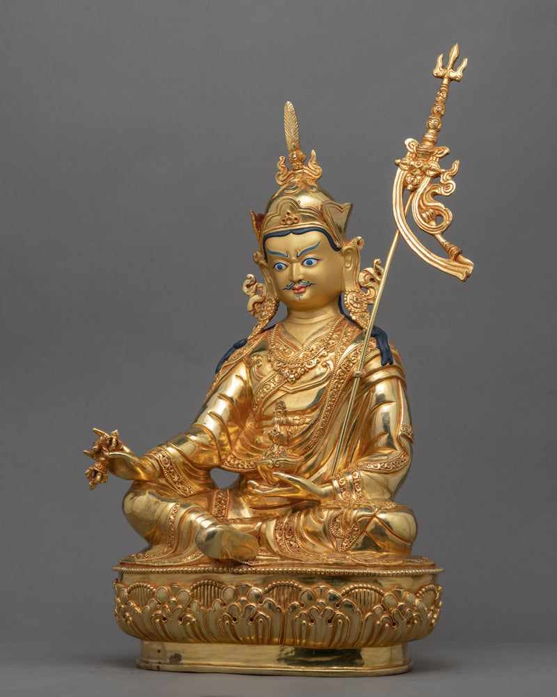 Guru Rinpoche Wish Fulfilling Prayer Statue | Hand-Carved Precious Guru Statue For Prayer