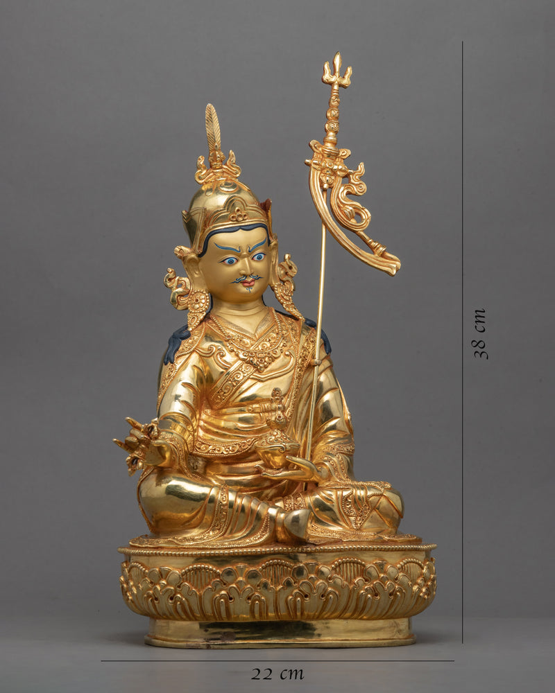 Guru Rinpoche Wish Fulfilling Prayer Statue | Hand-Carved Precious Guru Statue For Prayer