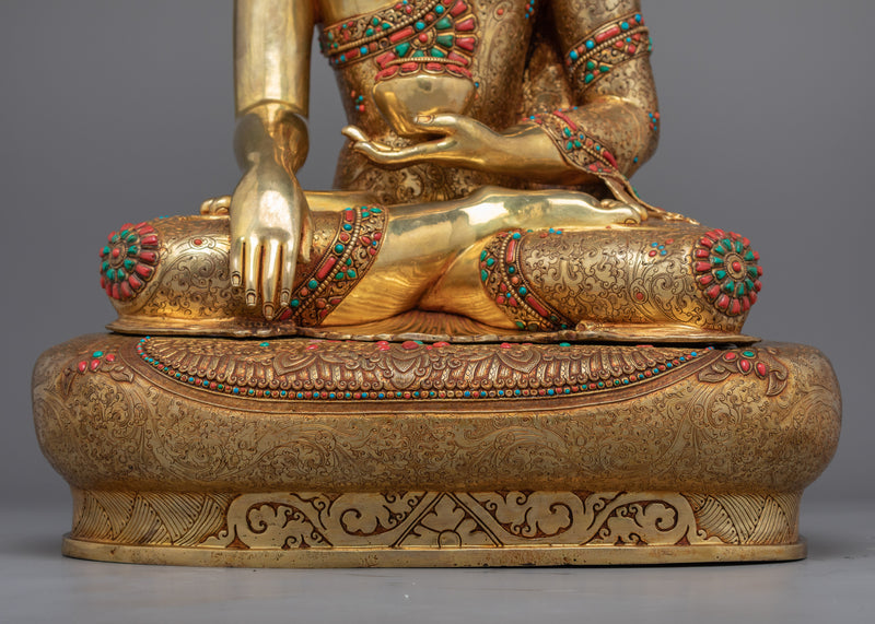 Big Golden Buddha Statue | Hand-Carved Buddhist Deity Sculpture