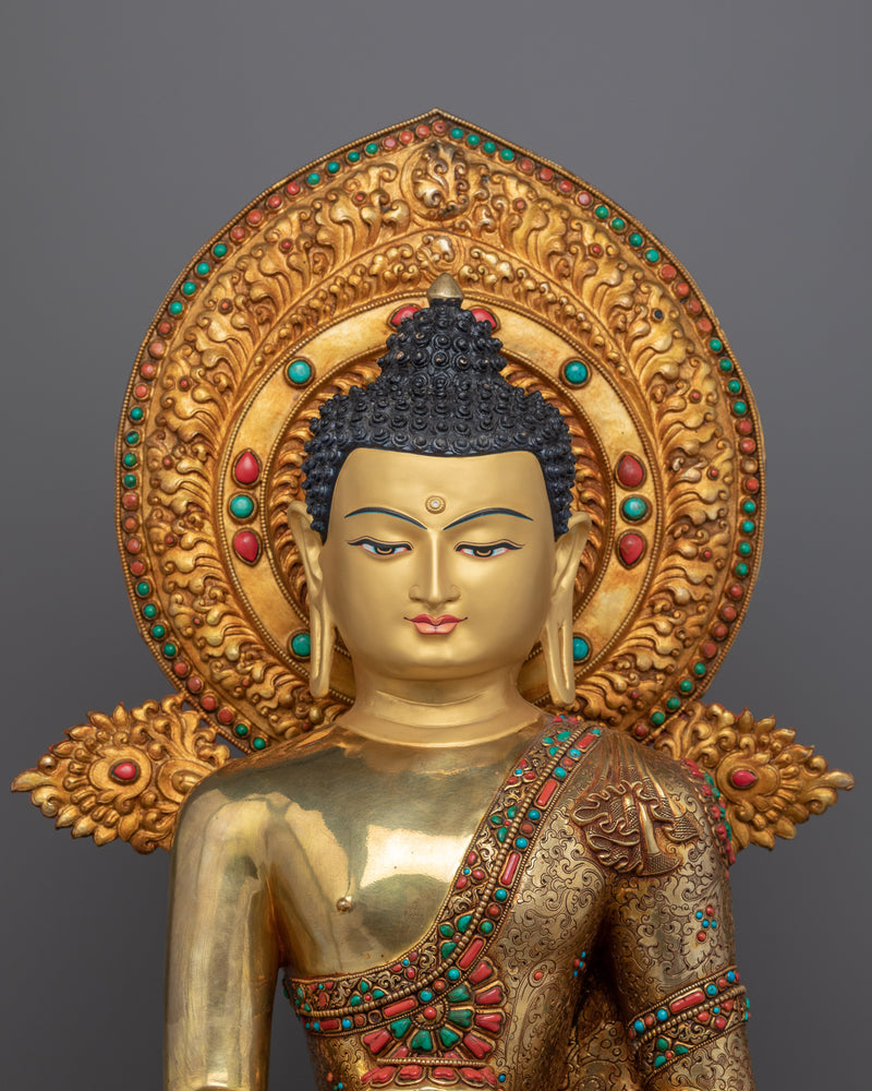 Big Golden Buddha Statue | Hand-Carved Buddhist Deity Sculpture