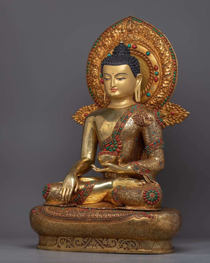 Big Golden Buddha Statue | Hand-Carved Buddhist Deity Sculpture