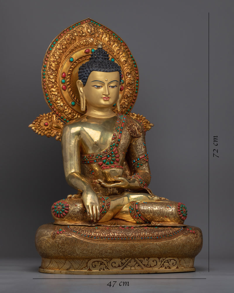 Big Golden Buddha Statue | Hand-Carved Buddhist Deity Sculpture