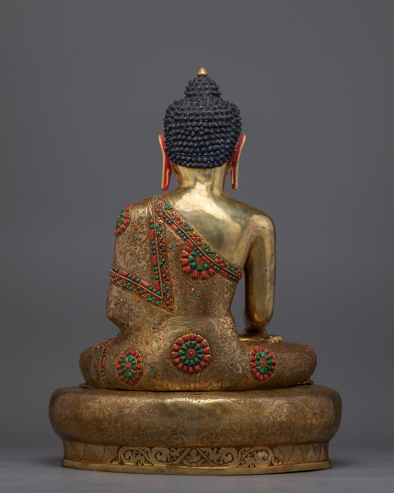 Big Golden Buddha Statue | Hand-Carved Buddhist Deity Sculpture