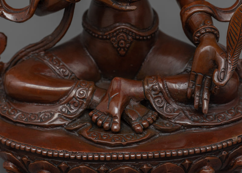 Bodhisattva Ksitigarbha Copper Statue | Tibetan Himalayan Bodhisattva Sculpture