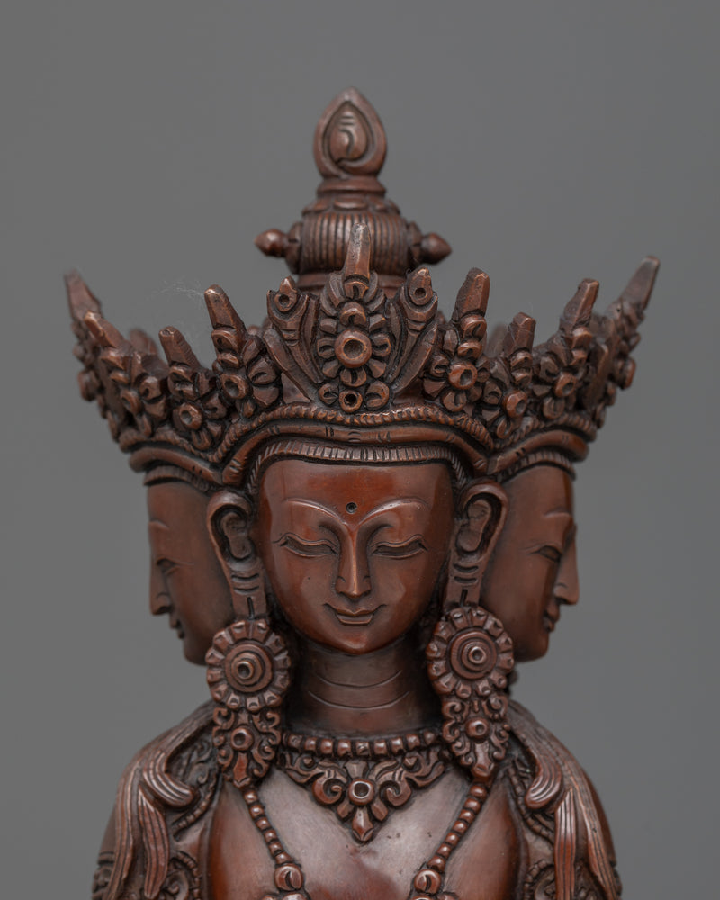 Maha mantra murti hand carved wooden