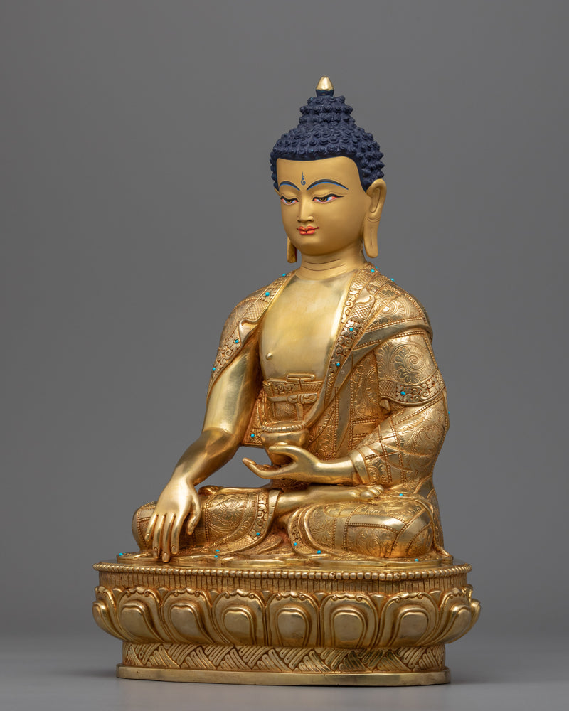 Gold Buddha Decor Statue | Historical Buddha Gold Gilded Statue