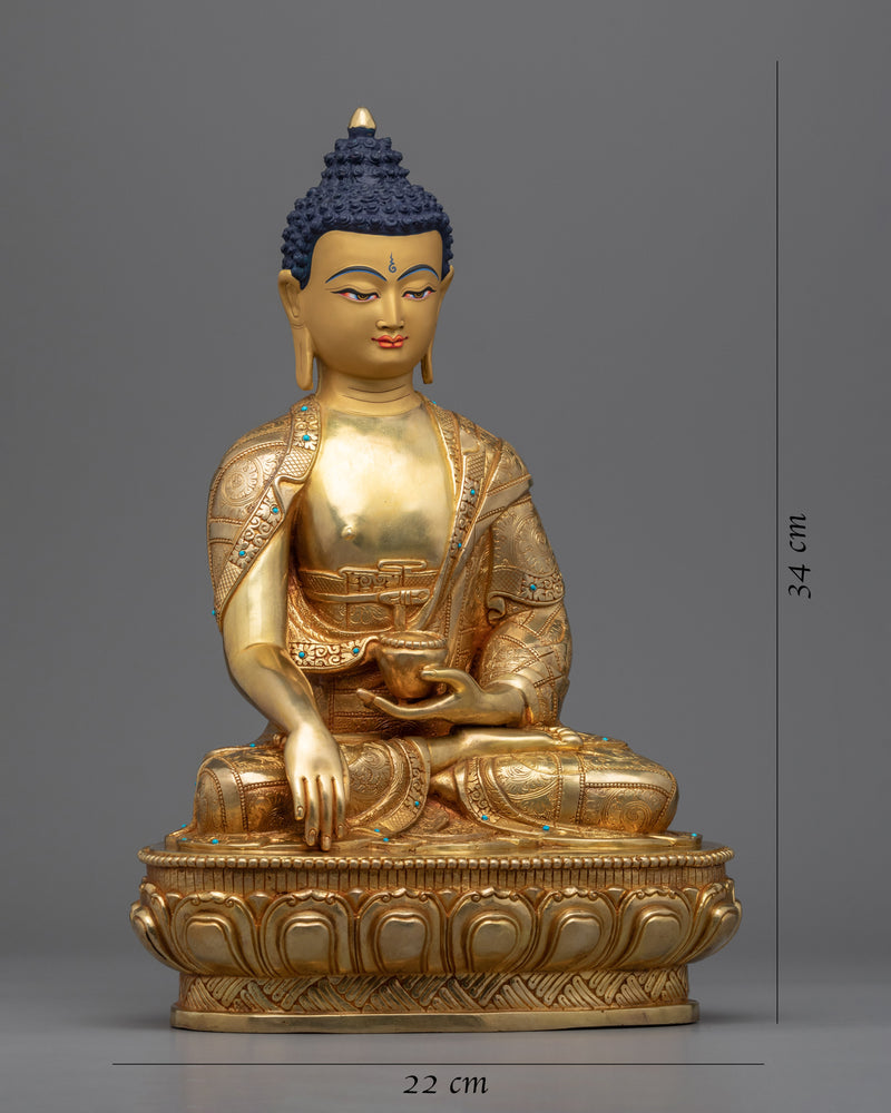 Gold Buddha Decor Statue | Historical Buddha Gold Gilded Statue