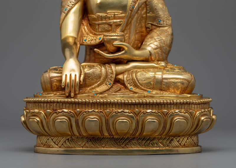 Gold Buddha Decor Statue | Historical Buddha Gold Gilded Statue