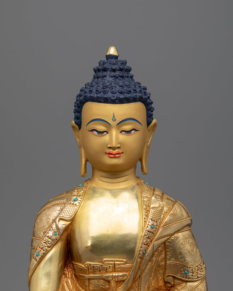 Gold Buddha Decor Statue | Historical Buddha Gold Gilded Statue