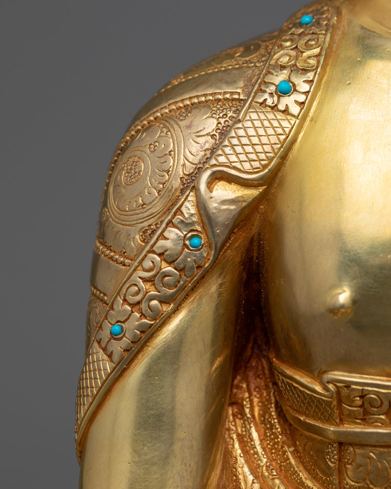 Gold Buddha Decor Statue | Historical Buddha Gold Gilded Statue