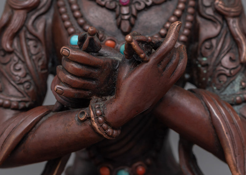 Traditionally Hand-Carved Vajradhara Mudra Practice Statue | Traditional Buddhist Art