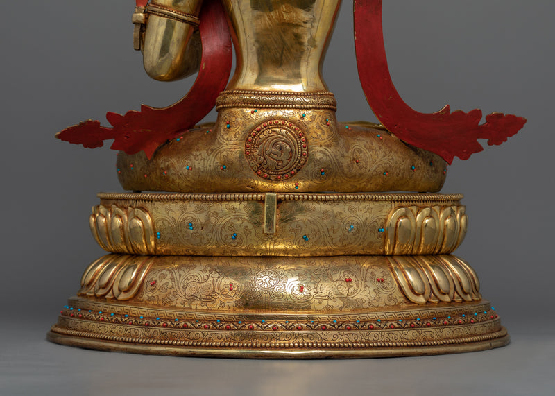 Manjushri Buddhism Sculpture | Traditional Tibetan Bodhisattva Of Compassion Statue