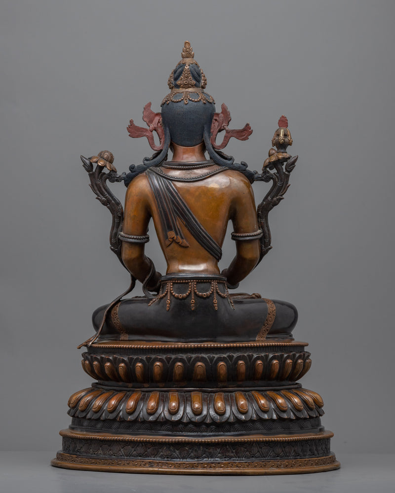 Amitayus The Long Life Buddha Statue | Traditionally Hand-Carved Buddhist Deity