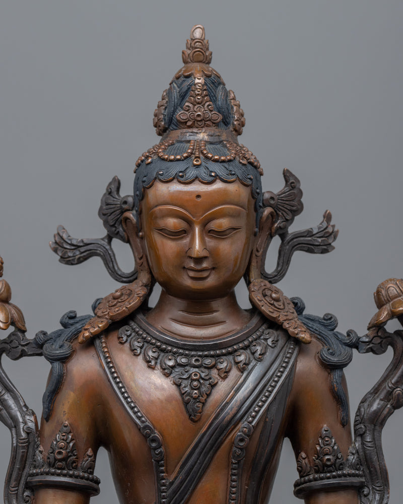 Amitayus The Long Life Buddha Statue | Traditionally Hand-Carved Buddhist Deity