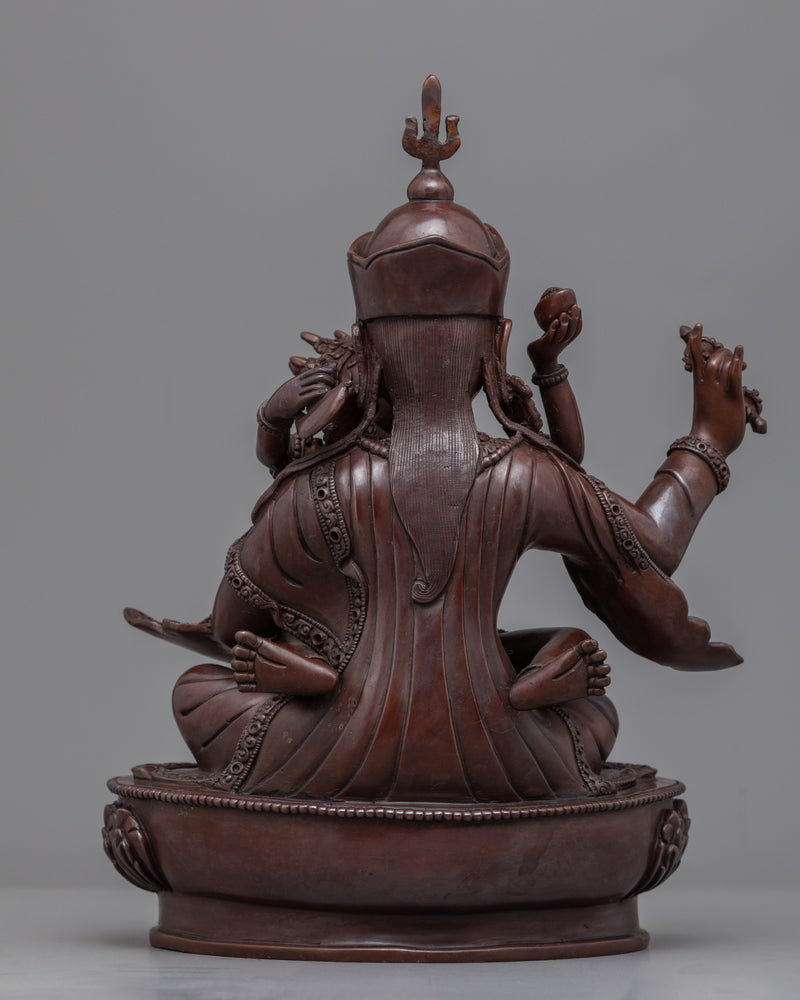 Life of Guru Rinpoche With Consort | Himalayan Made Oxidized Copper Statue