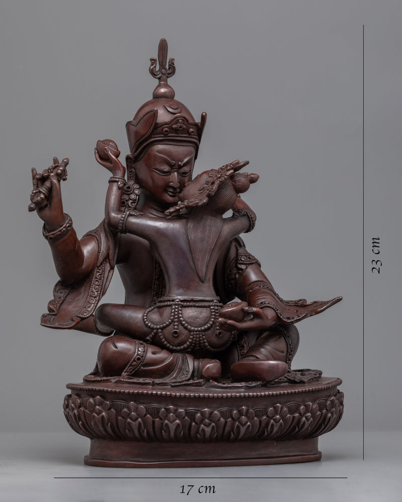 Life of Guru Rinpoche With Consort | Himalayan Made Oxidized Copper Statue