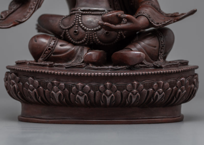 Life of Guru Rinpoche With Consort | Himalayan Made Oxidized Copper Statue