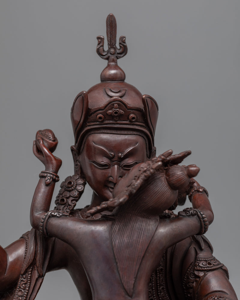 Life of Guru Rinpoche With Consort | Himalayan Made Oxidized Copper Statue