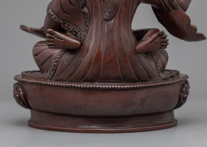 Life of Guru Rinpoche With Consort | Himalayan Made Oxidized Copper Statue