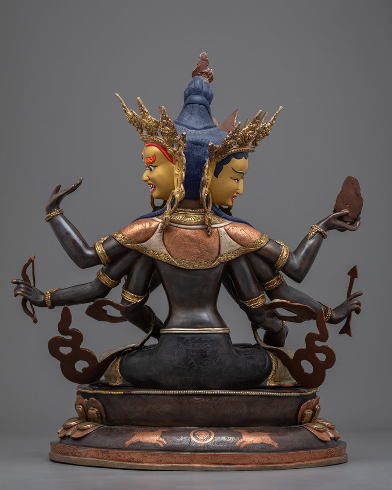 Namgyalma Deity Statue | Eight Armed Buddhist Gold Gilded Figure