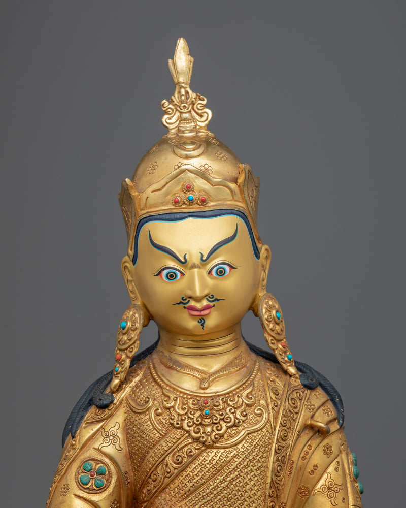 Secret Teachings of Padmasambhava | Gold Gilded Sculpture of Guru Rinpoche