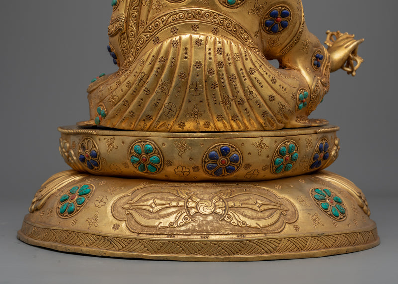 Secret Teachings of Padmasambhava | Gold Gilded Sculpture of Guru Rinpoche