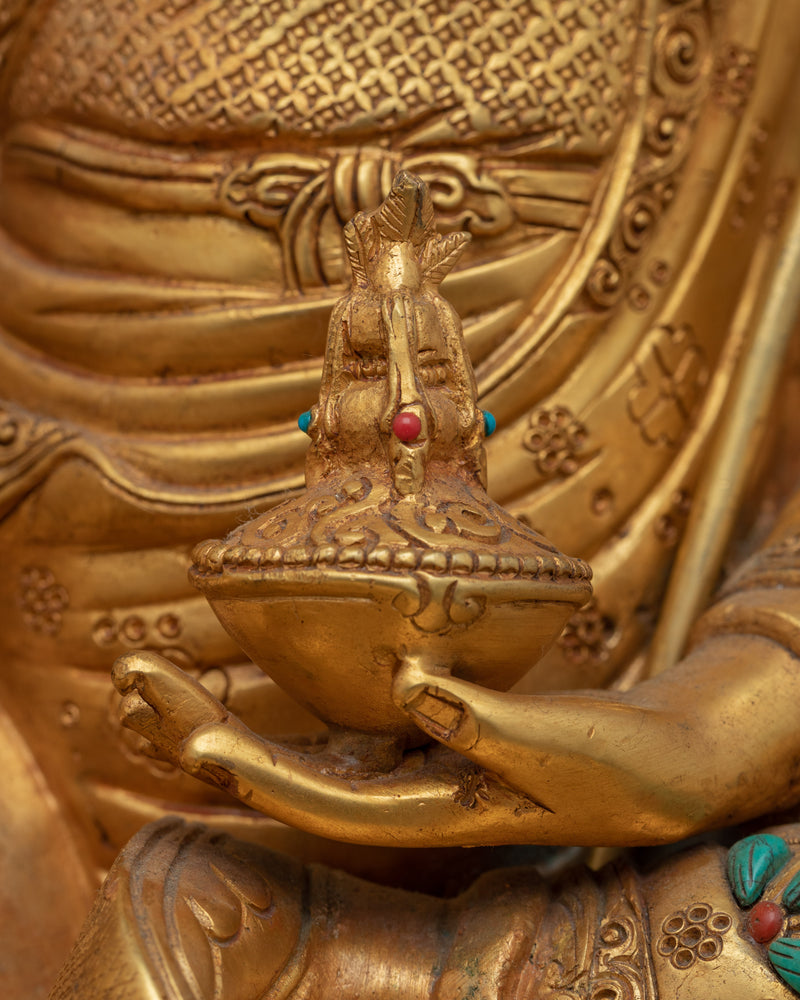 Secret Teachings of Padmasambhava | Gold Gilded Sculpture of Guru Rinpoche