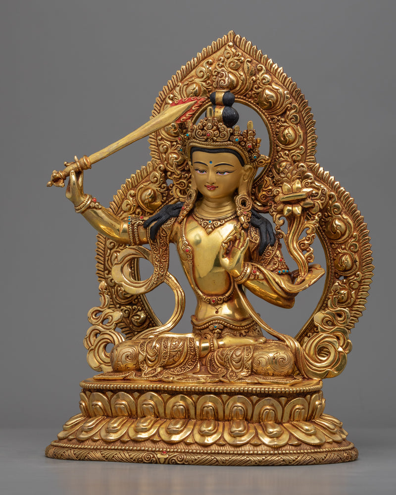 Manjushri Tibetan Statue | Authentic Himalayan Nepalese Art-craft