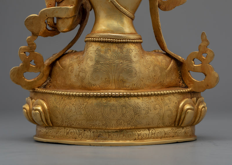 Statue For Aspirations Of Manjushri | 24-Karat Gold Gilded Statues