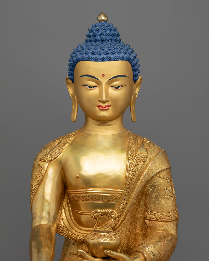 Buddha Shakyamuni Kadampa Sculpture | Gold-Plated Tibetan Buddhist Art