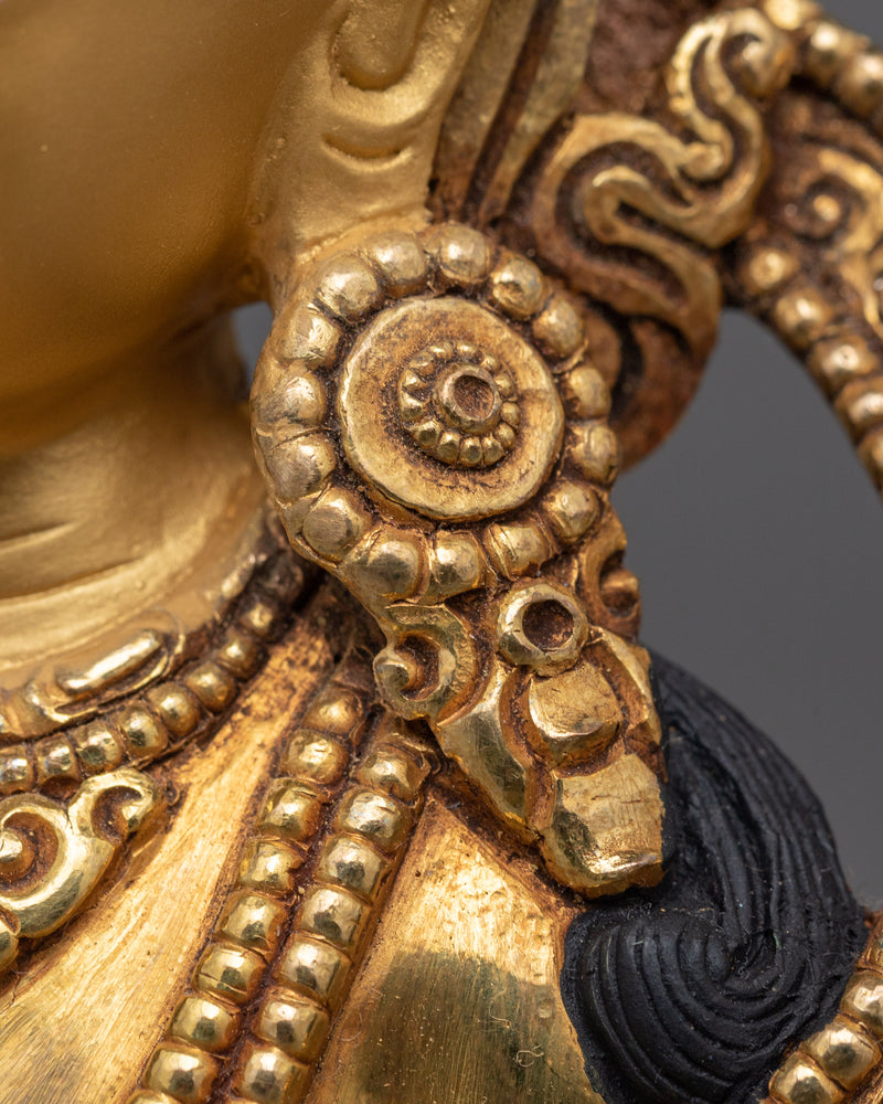 Golden Statue For Amitayus Mantra Tibetan | Traditionally Hand-crafted Sculpture