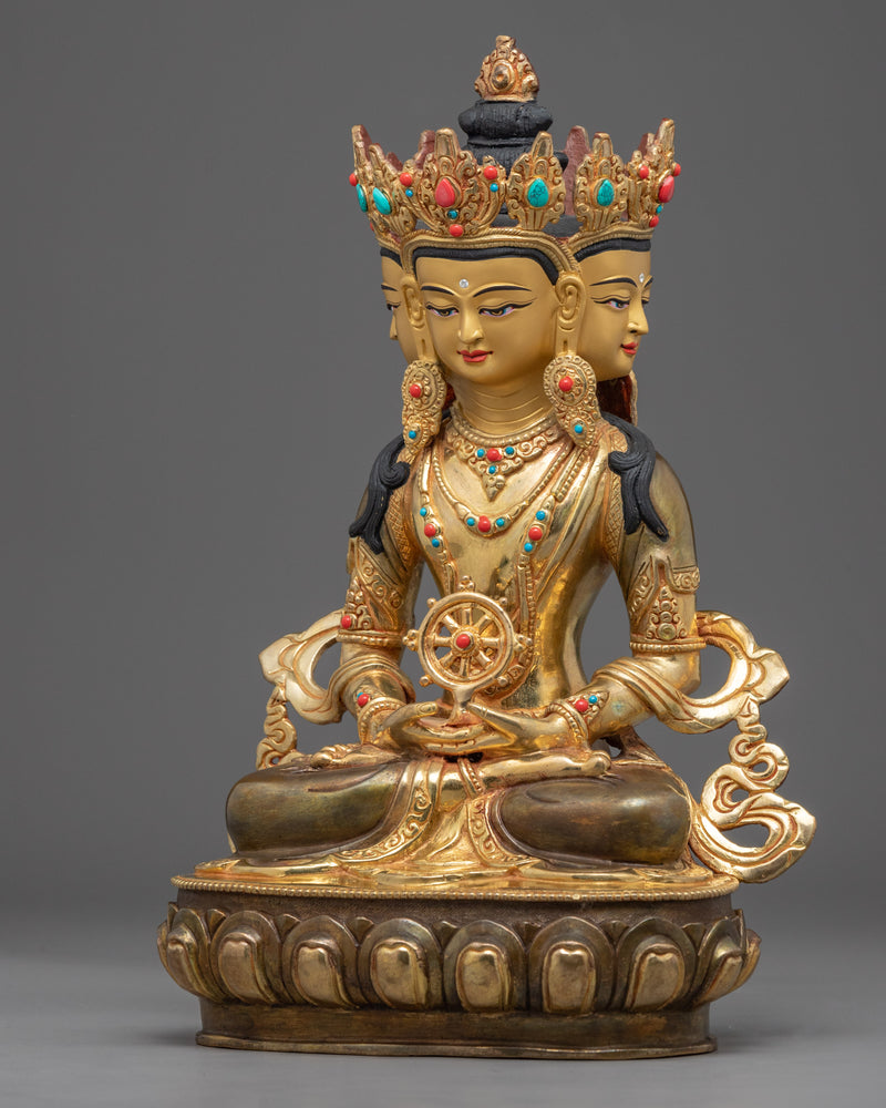 Dhyani Buddha Vairocana Statue | Traditionally Made Himalayan Sculpture