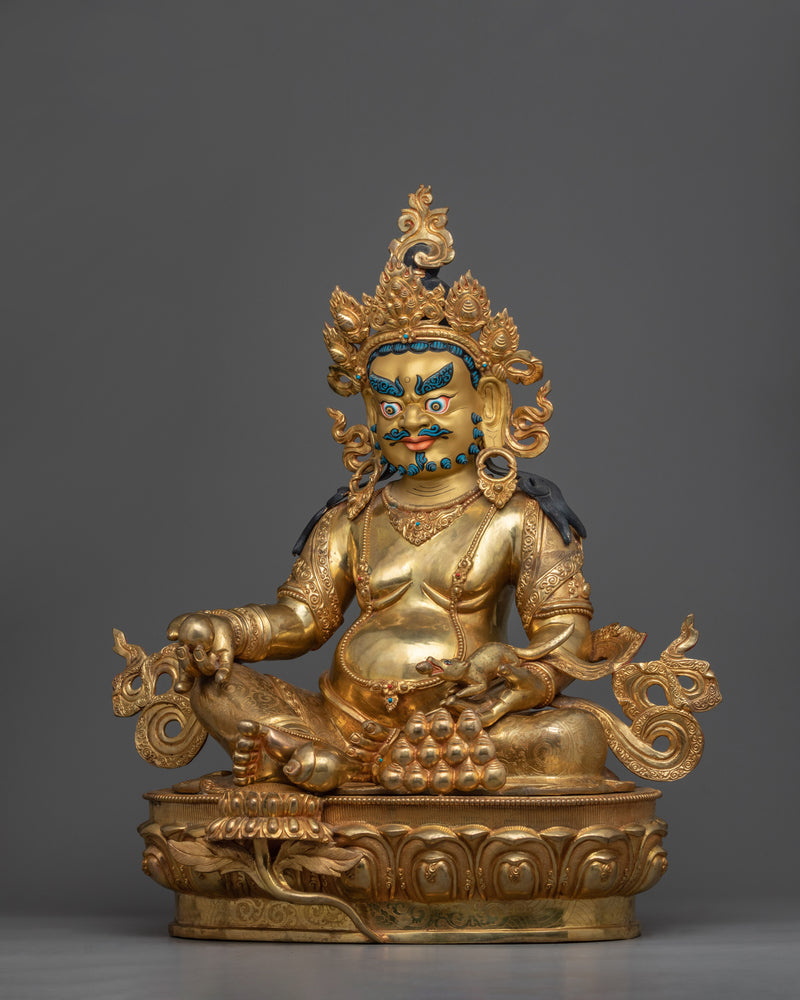 Dewa Jambhala Golden Statuette | Traditionally Hand-Crafted Zen-Arts