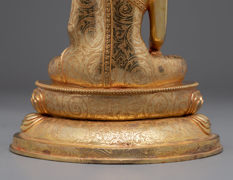 Gautama Buddha Prince Figurine | Gold Gilded Statue For Meditation