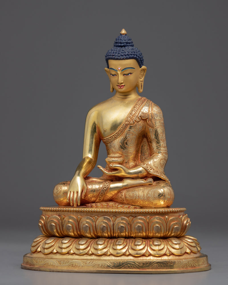 Gautama Buddha Prince Figurine | Gold Gilded Statue For Meditation