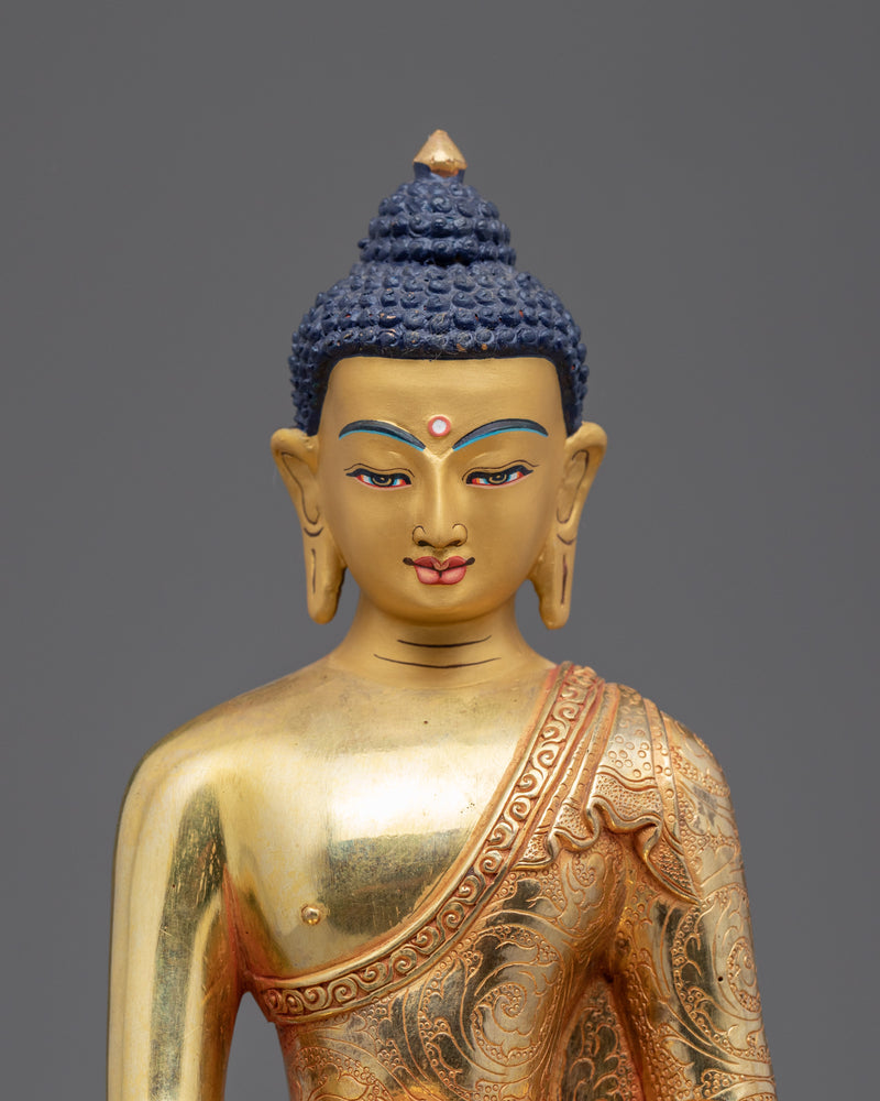 Gautama Buddha Prince Figurine | Gold Gilded Statue For Meditation