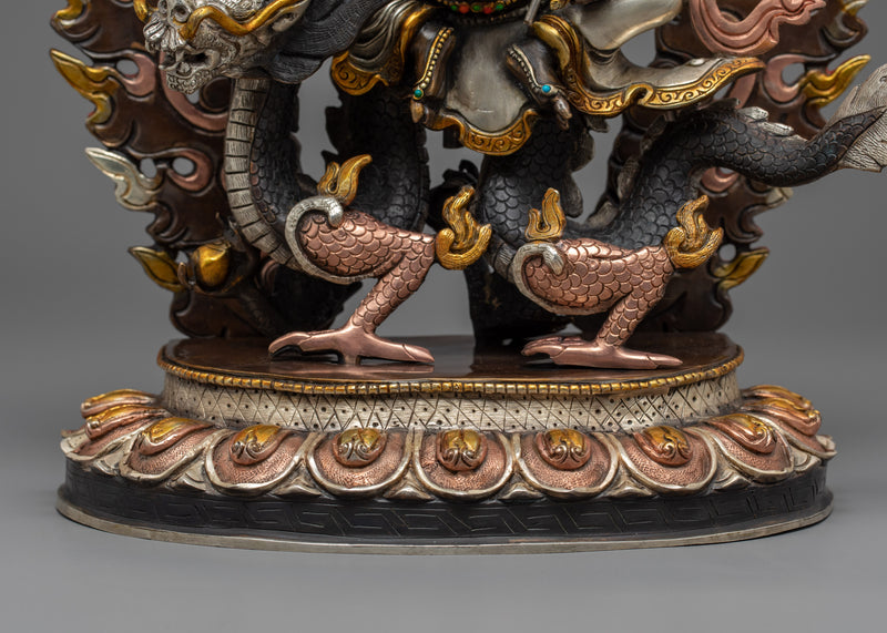 Himalayan White Dzambhala Mantra Practice Statue | Traditional Art of Nepal