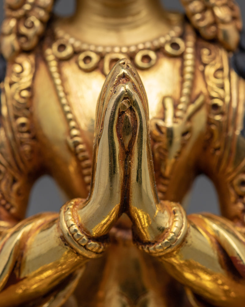 Mantra Of Compassion Avalokiteshvara | Golden Statue of 4 Armed Chenrezig